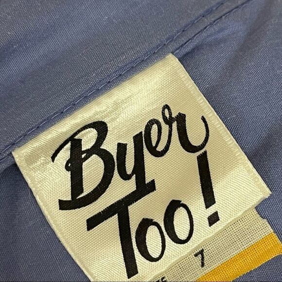 Vintage 90’s Byer Too! Blue Button Down Cotton Blend Jumpsuit S - Picture 7 of 9
